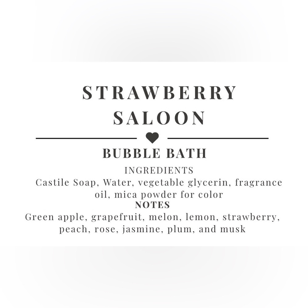 🍓STRAWBERRY SALOON BUBBLE BATH -CW Petals & Peaks Handcrafted🍓 - Picture 2 of 2